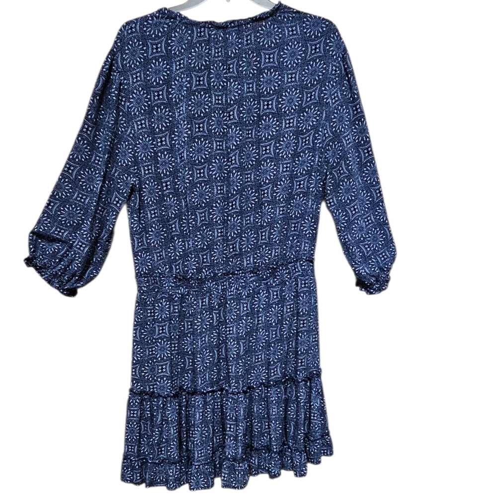 Walker & wade lbiza Mini dress Elegant Blue Patterned Long Sleeve - Picture 2 of 11